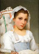 Hugo Salmson Ung fransk flicka sittande i Louis XVI painting